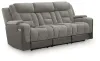 Ashley Furniture PC8350515 Mixed Motion - Power Reclining Sofa With Adjustable Headrest - Shadow