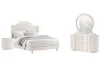Pulaski Furniture BP448-180KGC-KIT6 Pulaski Furniture BP448-180KGC-KIT6 Vivienne - California King Upholstered Panel Bed, 2 Nightstands And Drawer Dresser With Mirror - Whisper White
