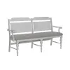 Liberty Furniture 237-C9101B River Place - Panel Back Bench - Riverstone White & Tobacco