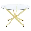 CoasterEveryday 108441 Beckham - Round Glass Top Dining Table - Brass