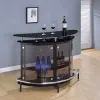 CoasterEssence 101065 Amarillo - Freestanding Glass Top Home Bar Wine Cabinet - Black