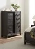 Samuel Lawrence Furniture S964-041 Lenox - 5-Drawer Sliding Door Chest With Storage - Black
