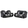 New Classic 22-U7005BKG-2PM New Classic 22-U7005BKG-2PM Nikko - Power P1 2 Piece Sofa & Loveseat - Black / Gray