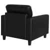 Coaster Fine Furniture 504666 Scotland - Faux Leather Upholstered Track Arm Chair - Black