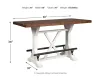 Ashley Furniture D546/13/524(4)/60 Ashley Furniture D546/13/524(4)/60 Valebeck - 6 Pc. - Counter Table, 4 Swivel Barstools, Server - White