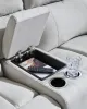 Ashley Furniture PC98802S3 Social Pointe - 3-Piece Power Reclining Sectional With Storage Console - Pearl / Ash
