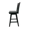 Intercon BS-BS-280W-BLK-K24 Wooden Barstool With Slat Back - Black