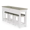 Riverside Furniture 37216 Cora - Workstation (Sofa Table With 3 Stools) - Cloud / Fog