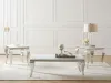 CoasterEssence 707767 Carone - Square End Table - White And Chrome
