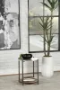 CoasterEssence 931204 Noemie - Round Marble Top Accent Side Table - White And Gunmetal