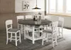 Furniture of America CM3733WG-RPT-TABLE Stacie - Counter Height Round Dining Table - White / Gray
