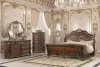 New Classic 00-2477-14C Bella Notte - 6/6 Eastern King 4 Piece Set (Padded Sleigh Bed, Dresser, Mirror, Chest) - Cherry
