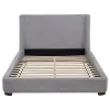 Coaster Fine Furniture 315928Q Rennes - Upholstered Queen Wingback Platform Bed - Gray