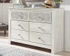 Ashley Furniture B181-31 Paxberry - Six Drawer Dresser - Medallion Drawer Pulls - Whitewash