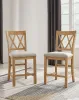 Ashley Furniture D773/32/124(5)/60 Ashley Furniture D773/32/124(5)/60 Havonplane - 12 Pc. - Counter Extension Table, 10 Upholstered Barstools, Server - Brown