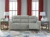 Ashley Furniture PC6420315 Forest Lake - Power Reclining Sofa With Adj Headrest - Alloy