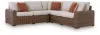 Ashley Furniture PCP610P1 Dolan Creek - 3-Piece Outdoor Sectional - Beige / Brown