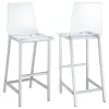 CoasterEssence 100295 Juelia - Bar Stools (Set of 2) - Chrome And Clear Acrylic
