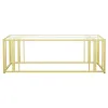 CoasterEssence 723608 Adri - Rectangular Glass Top Coffee Table - Matte Brass