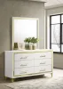 Coaster Fine Furniture 224733M Lucia - 6-Drawer Dresser With Mirror - White