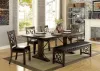 Furniture of America CM3465BN Paulina - Bench - Rustic Walnut / Espresso