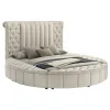 Coaster Fine Furniture 360111Q Sonya - Upholstered Queen Round Storage Bed - Ivory