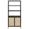Coaster Fine Furniture 961651 Amherst - 3-Shelf Radio Weave Cane Metal Accent Cabinet - Black