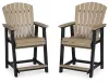 Ashley Furniture P211-124 Fairen Trail - Barstool (Set of 2) - Black / Driftwood