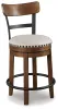Ashley Furniture D546-424 Valebeck - UPH Swivel Barstool  - Brown