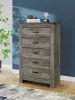 Ashley Furniture B4480-46 Frandern - Five Drawer Chest - Gray