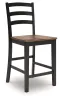 Ashley Furniture D634-124 Wildenauer - Barstool (Set of 2) - Brown / Black