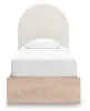 Ashley Furniture PCB1566B2 Arloster - Twin Upholstered Panel Bed - Tan / White