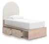 Ashley Furniture PCB1566B6 Ashley Furniture PCB1566B6 Arloster - Twin Upholstered Panel Bed With 2 Under Bed Storage Units - Tan / White
