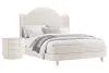 Pulaski Furniture BP448-180KGC-KIT1 Pulaski Furniture BP448-180KGC-KIT1 Vivienne - California King Upholstered Panel Bed With Nightstand - Whisper White