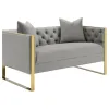 CoasterElevations 509111-S3 Eastbrook - 3 Piece Velvet Upholstered Tufted Sofa Set - Gray