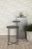 CoasterEssence 935980 Yael - Round Mango Wood Accent Side Table - Natural And Gunmetal