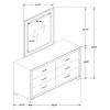CoasterEveryday 223373M Melody - 6-Drawer Upholstered Dresser With Mirror - Pacific Blue