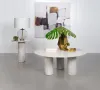 Coaster Fine Furniture 709668 Astoria - Round Genuine Marble Coffee Table - White
