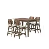 New Classic 45-1651-C4CT Oscar - Counter Table & 4 Chairs - Walnut