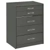 Coaster Fine Furniture 930210 Danbury - 3-Drawer Makeup Vanity & Stool Set - Gray High Gloss