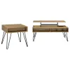 Coaster Fine Furniture 723368-S2 Fanning - 2 Piece Lift Top Coffee And End Table Set - Golden Oak