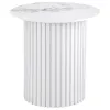 Coaster Fine Furniture 708338-S2 Rowena - 2 Piece Faux Marble Coffee And End Table Set - White