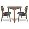 New Classic 40-D1651-D2FC Oscar - Corner Table With 2 Teal Cushion Chairs - Brown