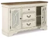 Ashley Furniture D743-60 Realyn - Dining Room Server - Chipped White