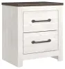 Ashley Furniture B1190-92 Gerridan - Two Drawer Night Stand - White / Gray
