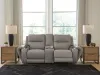 Ashley Furniture PCU1370018A Real Moments - Power Reclining Loveseat With Audio Seating - Ash