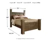 Ashley Furniture B251B3 Juararo - Queen Poster Bed - Dark Brown