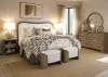 Pulaski Furniture BP432-180KGC-KIT17 Pulaski Furniture BP432-180KGC-KIT17 Leeza - California King Upholstered Panel Bed, 2 Nightstands, Drawer Dresser With Mirror And Bench - Brown