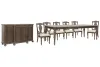 Pulaski Furniture P412240-KIT12 Pulaski Furniture P412240-KIT12 Saddle Creek - Extendable Leg Dining Table With 6 Wood Back Arm Chairs And Server - Timber Brown