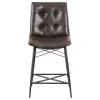 CoasterEssence 107860 Aiken - Upholstered Tufted Counter Chair (Set of 2) - Brown